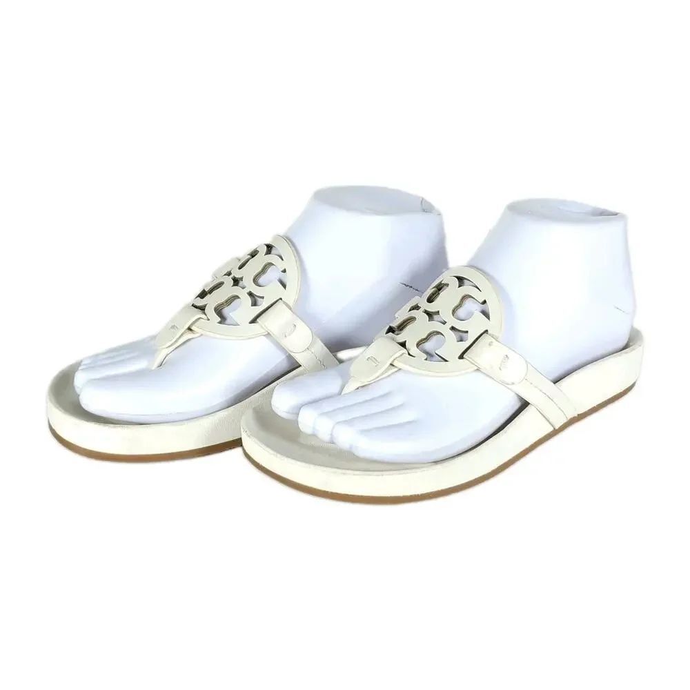 Tory Burch Miller Cloud Women's US5,5 New Ivory Leather Flat Thong Sandals